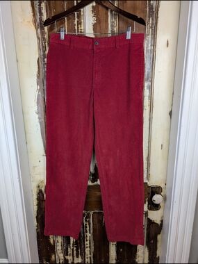 Y2K Vintage Chaps Red Corduroy Pants Men’s 32x32 Straight Leg Cotton Preppy